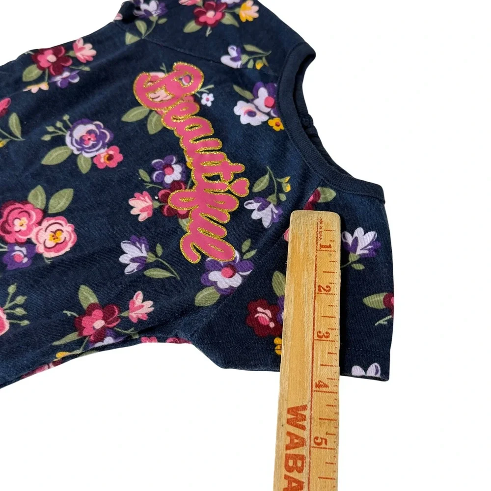 Garanimals DDG Darlings Baby Girl 6-9M Floral Bodysuit Bee Polka Dot Top Lot 2pc